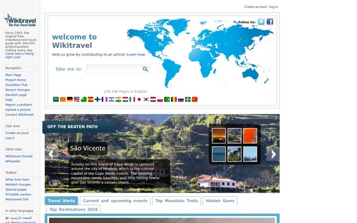 Screenshot ta' wikitravel.org