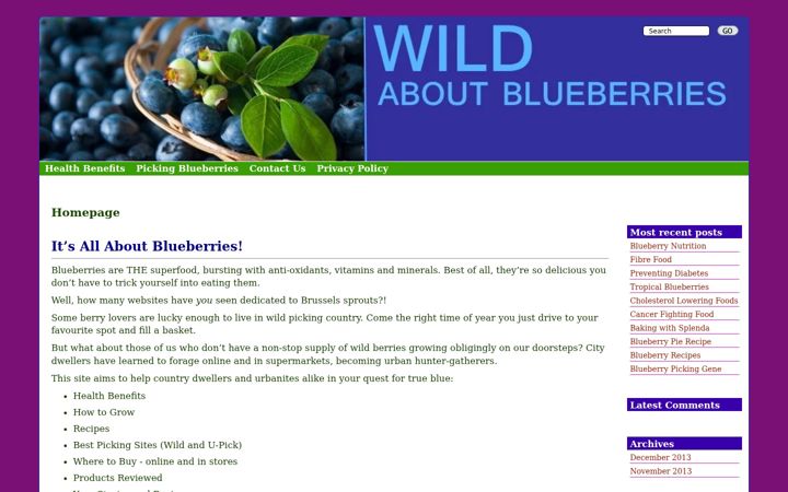 Captură de ecran a wild-about-blueberries.com