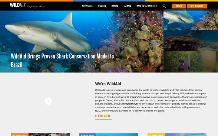 Screenshot of wildaid.org