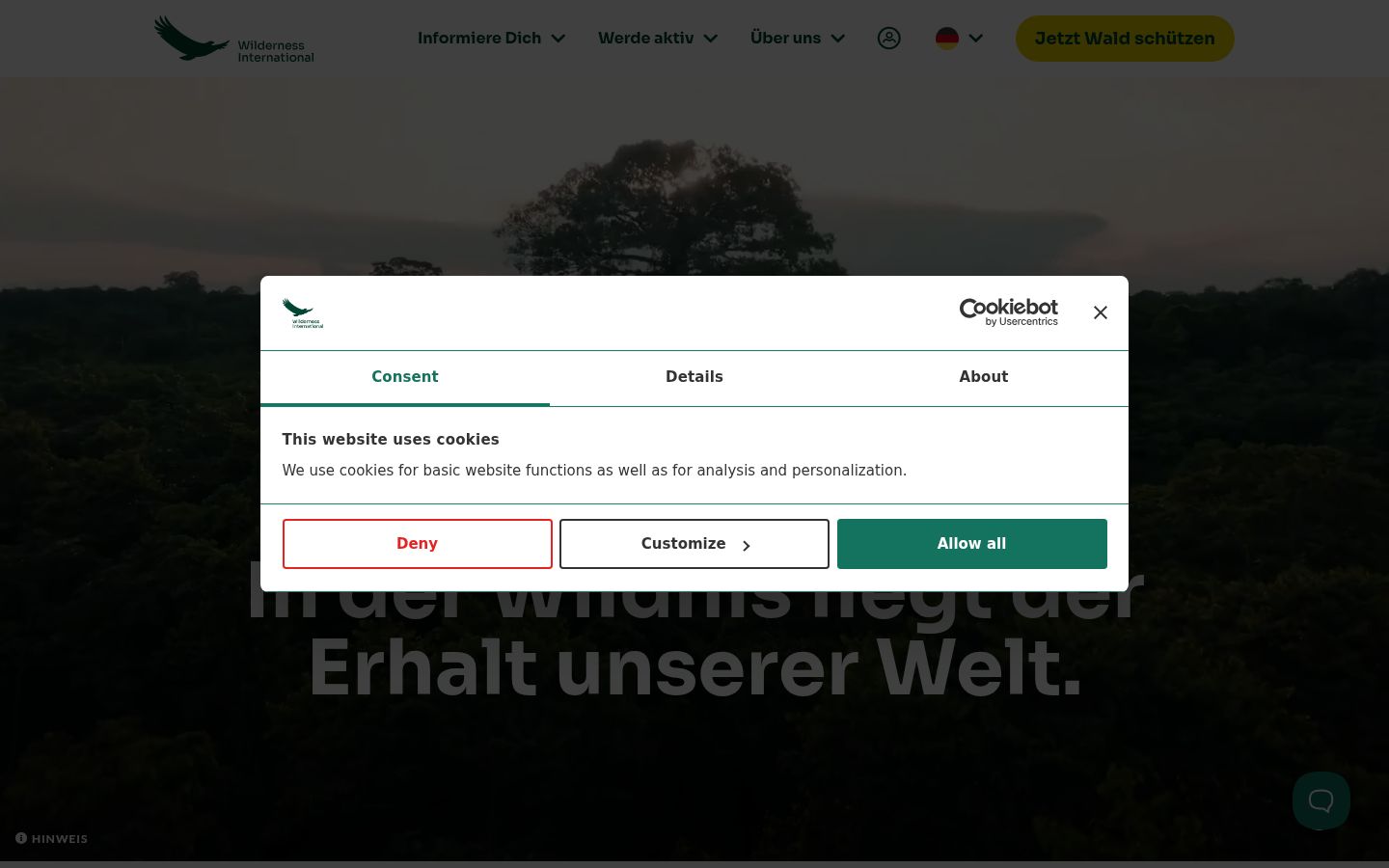 Screenshot tal-banner tal-kunsens muri qabel kwalunkwe interazzjoni