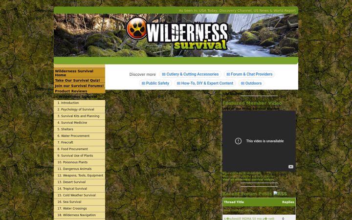 Screenshot von wilderness-survival.net