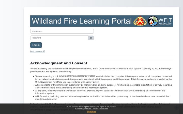 Screenshot of wildlandfirelearningportal.net