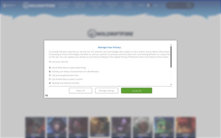 Screenshot of wildriftfire.com