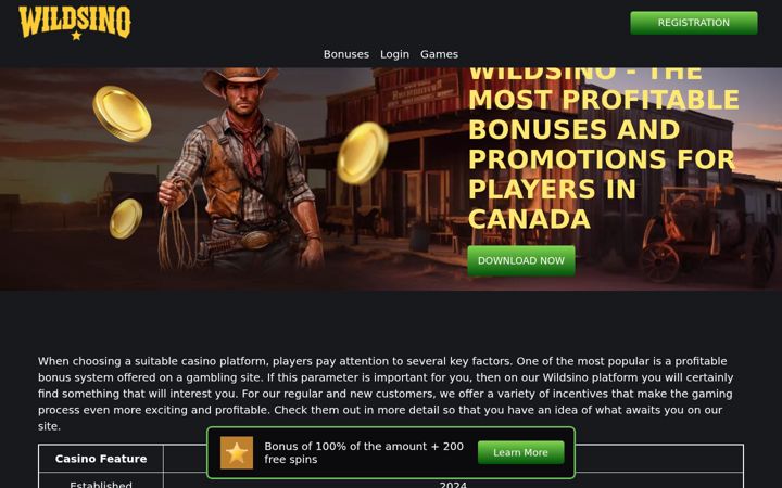 Screenshot of wildsinoluck.com