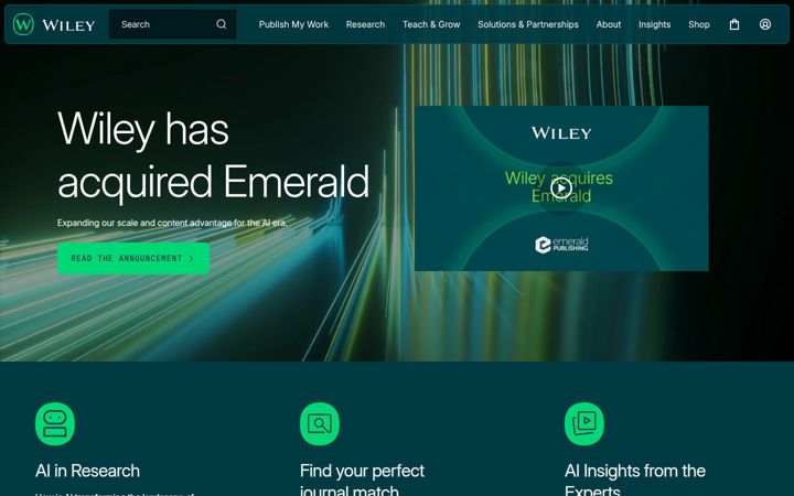 Screenshot of wiley.com