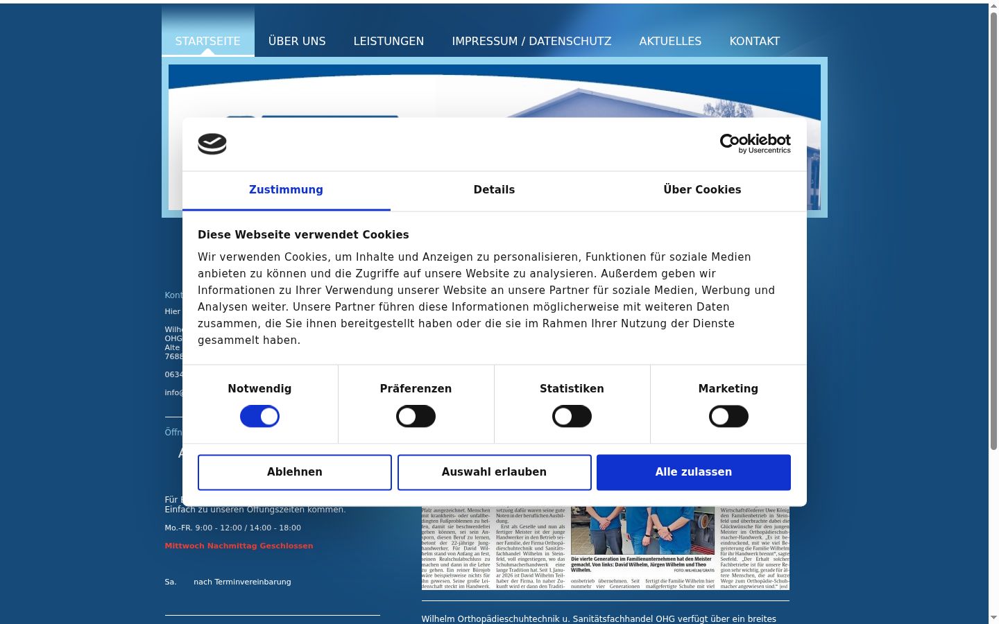 Capture d'écran de la bannière de consentement affichée avant toute interaction