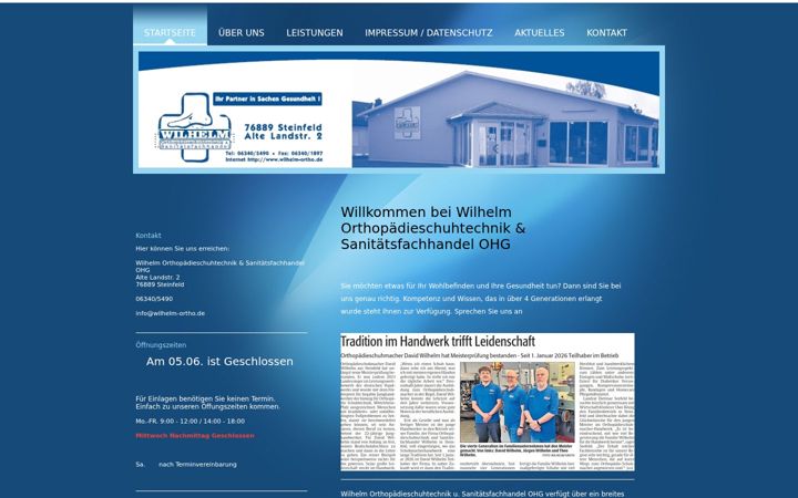 Snimka zaslona za wilhelm-ortho.de