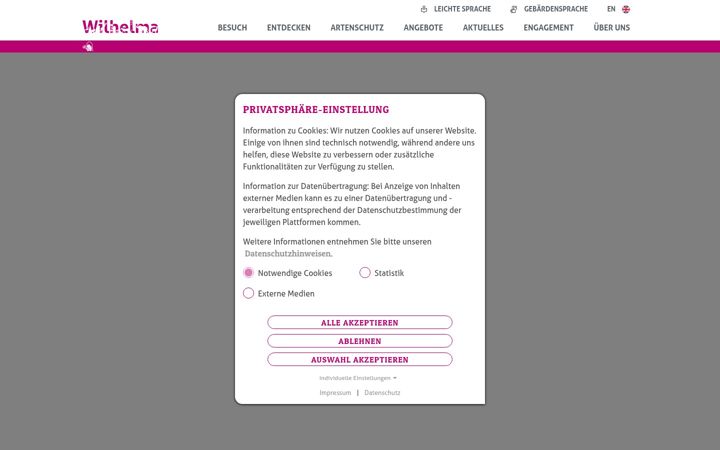 Screenshot of wilhelma.de