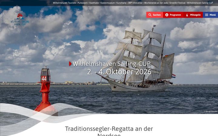 Posnetek zaslona wilhelmshaven-sailing-cup.de