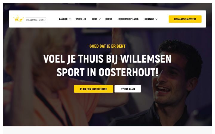 Screenshot di willemsen-sport.nl