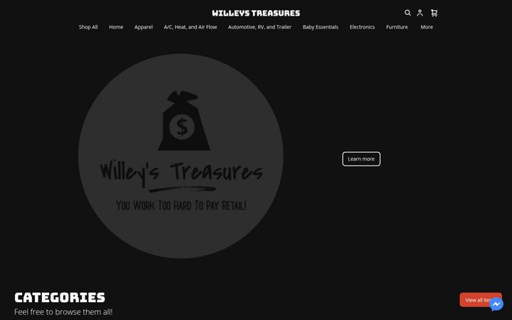 Screenshot του willeystreasures.com