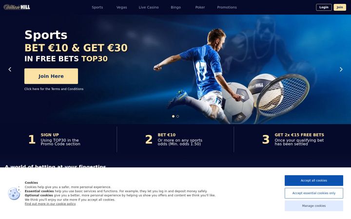 Snímek obrazovky williamhill.com