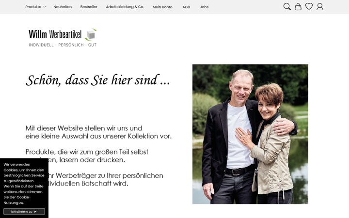 Skärmbild av willm-werbeartikel.de