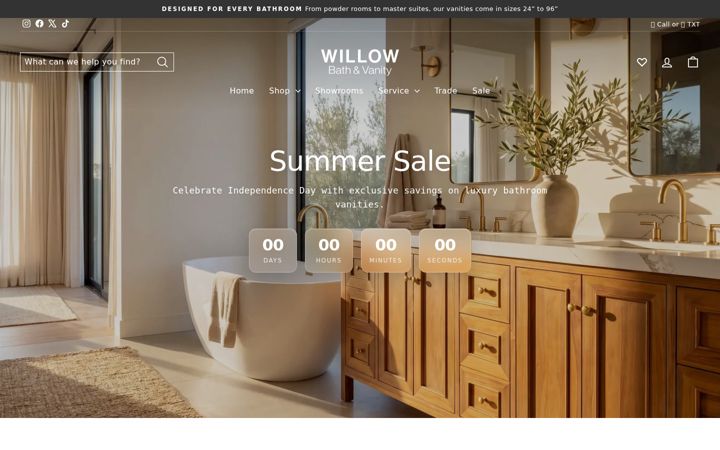 Screenshot of willowbathandvanity.com