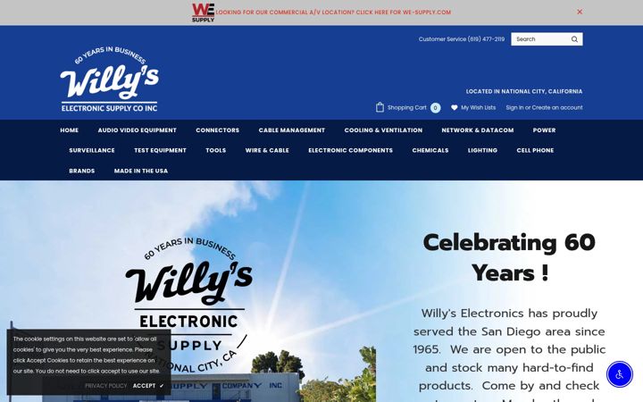Screenshot of willyselectronics.com