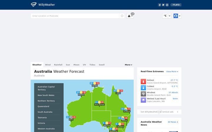 Screenshot di willyweather.com.au