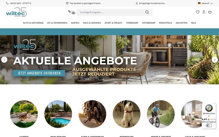 Screenshot of wiltec.de