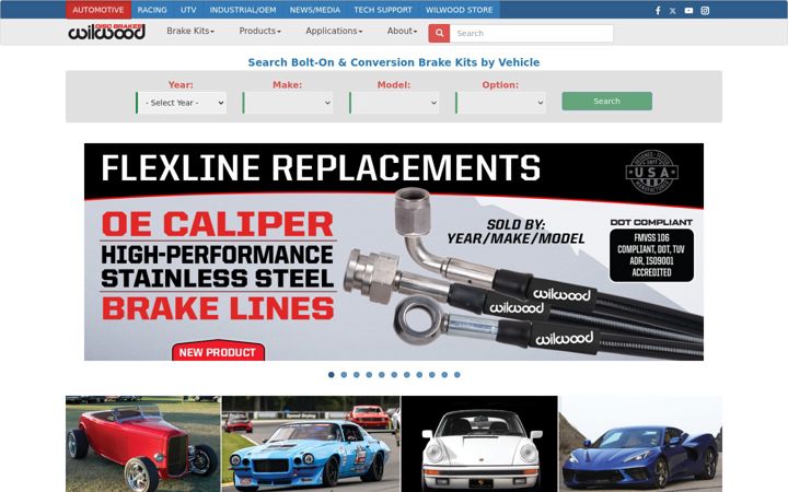 Screenshot of wilwood.com