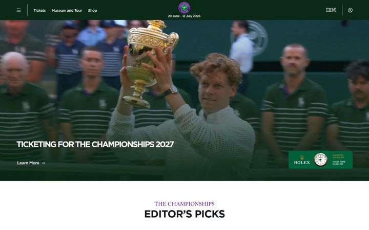 Captura de ecrã de wimbledon.com