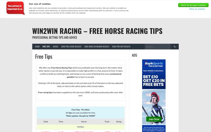 Screenshot of win2win.co.uk