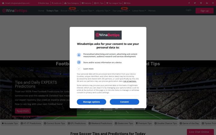 Screenshot of winabettips.com