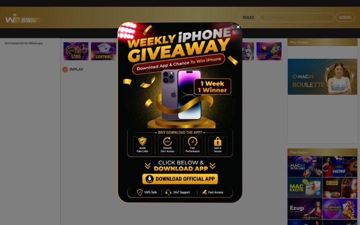 Screenshot of winbuzz247.win