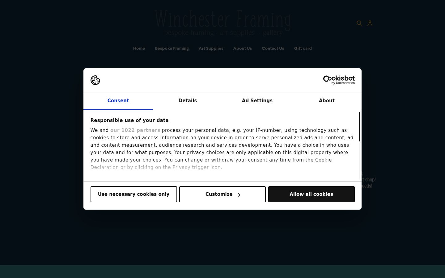 Screenshot des Einwilligungsbanners vor jeglicher Interaktion