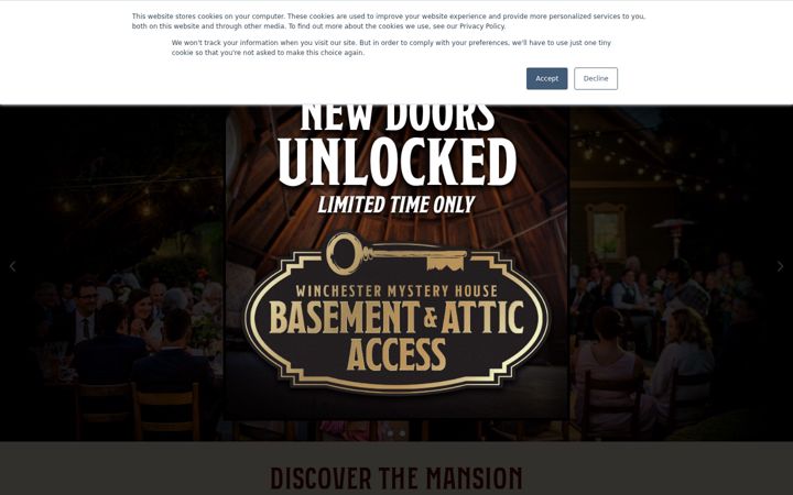 Screenshot of winchestermysteryhouse.com
