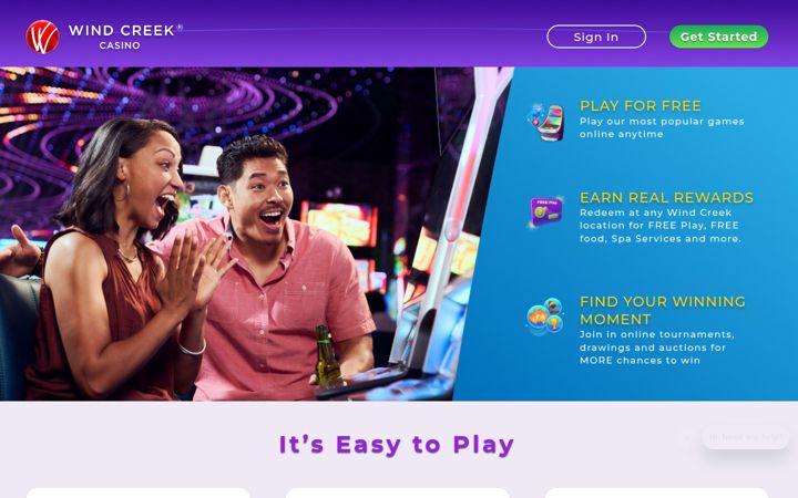 Screenshot of windcreekcasino.com