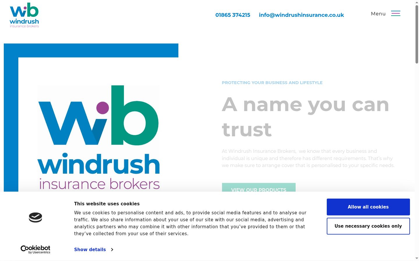 Screenshot of the consent banner shown before any interaction