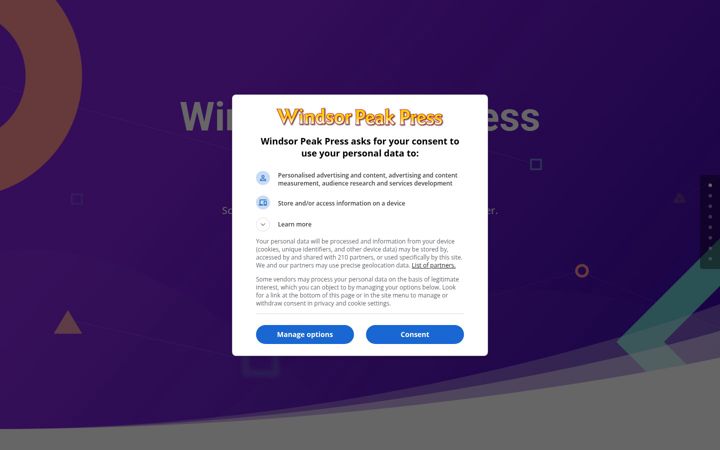 Screenshot of windsorpeak.com