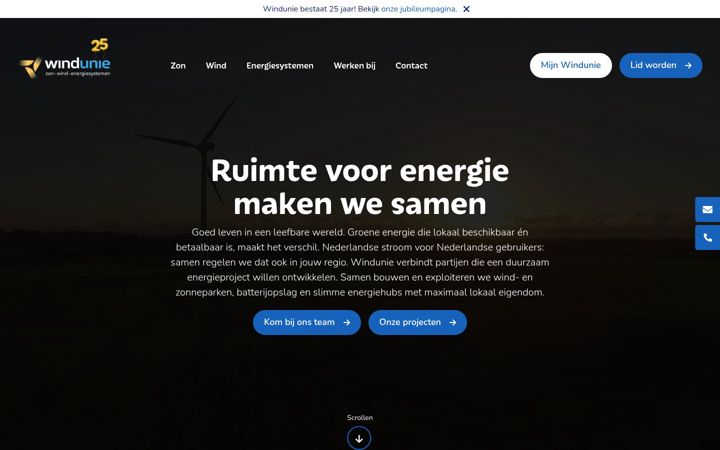 Captura de pantalla de windunie.nl