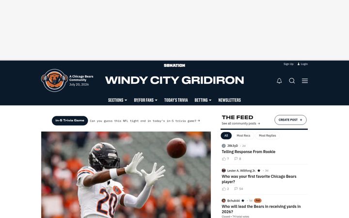 Screenshot of windycitygridiron.com