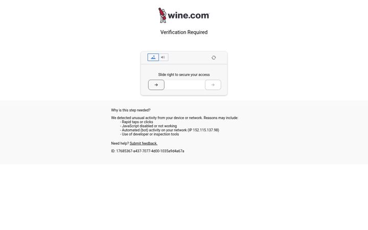 Captura de ecrã de wine.com