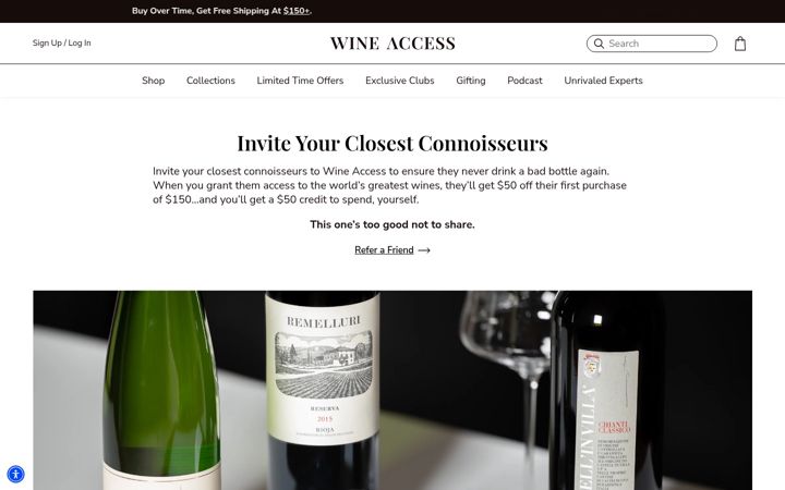 Captura de ecrã de wineaccess.com