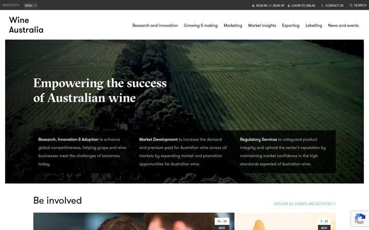 Captura de pantalla de wineaustralia.com
