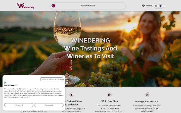 Screenshot of winedering.com