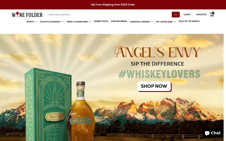 Screenshot of winefolder.com