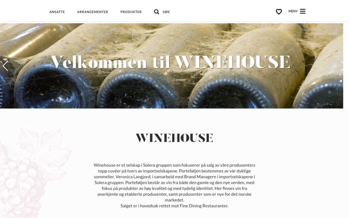 Screenshot of winehousenorway.no