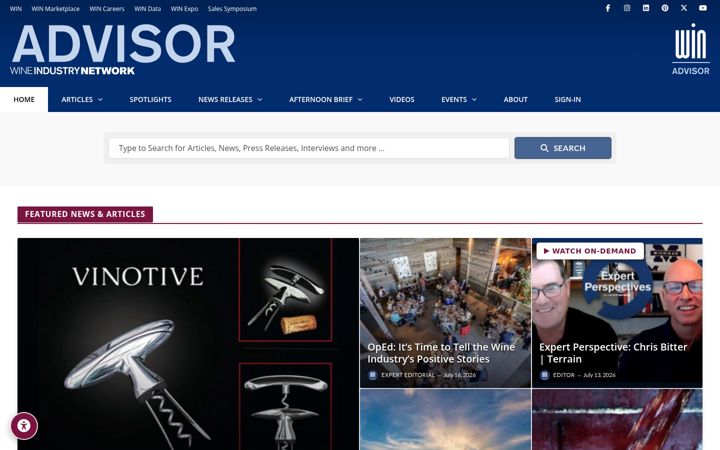 Screenshot van wineindustryadvisor.com