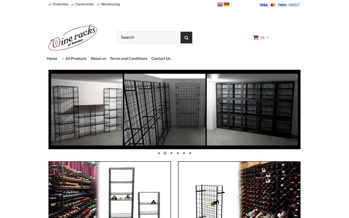 Screenshot of wineracksofsweden.com