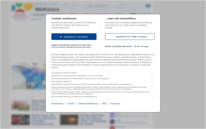 Screenshot of winfuture.de