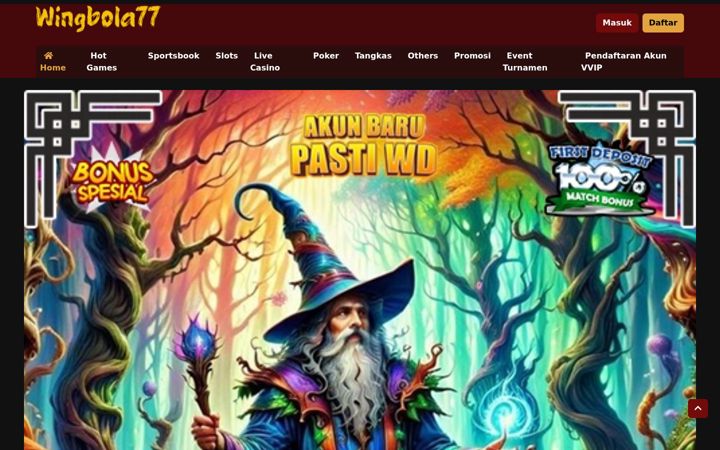 Screenshot of wingbola77.com