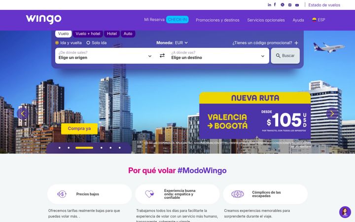 Screenshot di wingo.com