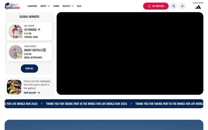 Ekrānuzņēmums no wingsforlifeworldrun.com