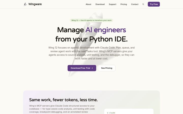 Screenshot of wingware.com