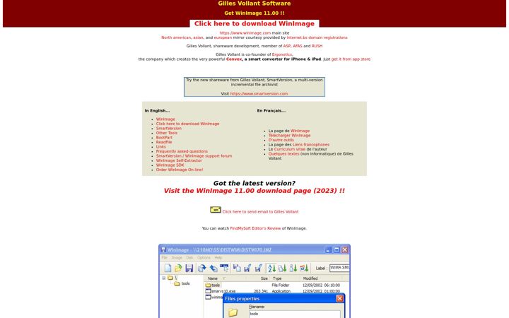 Képernyőkép: winimage.com