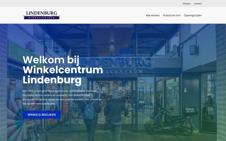 Screenshot of winkelcentrumlindenburg.nl
