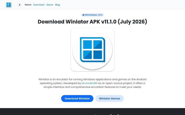 Screenshot of winlator.me