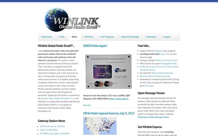 Screenshot of winlink.org